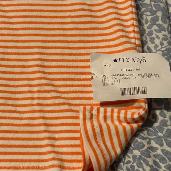 Tommy Hilfiger Women’s Striped V-Neck Tee XL NWT - Picture 5 of 7